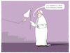 Cartoon: Papst zum Ukrainekrieg.. (small) by markus-grolik tagged papst,ukraine,putin,russland,krieg,verhandlung,aufgabe,unterwerfung,weisse,fahne,verhandlungen,kirche,rom,vatikan