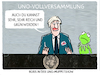 Cartoon: UNO-Klimarede (small) by markus-grolik tagged grossbritannien,england,offshore,windparks,kapitalismus,kermit,boris,johnson,muppetshow,uno,vollversammlung,klimawandel