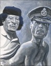 Cartoon: Gadhafi (small) by greg hergert tagged gadhafi,gaddafi,qaddafi,40,virgins