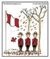 Cartoon: Fall has arrived (small) by Juan Carlos Partidas tagged fall autumn season leaf leaves mounted police mounty canada maple flag