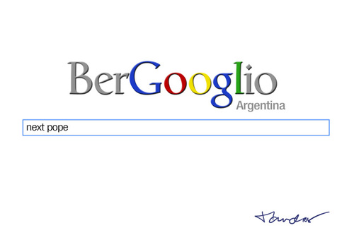 Cartoon: Next pope (medium) by Mandor tagged pope,argentina,bergoglio,google