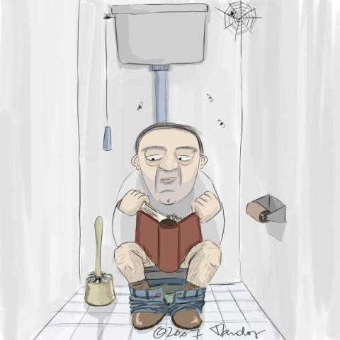 Cartoon: No toilet paper... (medium) by Mandor tagged wc,toilet,book,reader