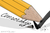 Cartoon: Censorship (small) by Mandor tagged censorship,pencil