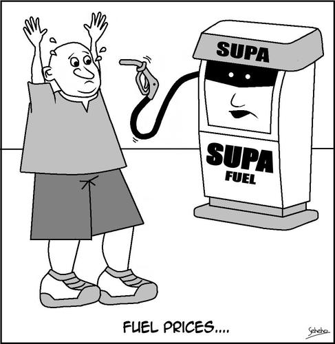 Cartoon: fuel (medium) by Thamalakane tagged fuel,petrol,prices,filling,station,robbery