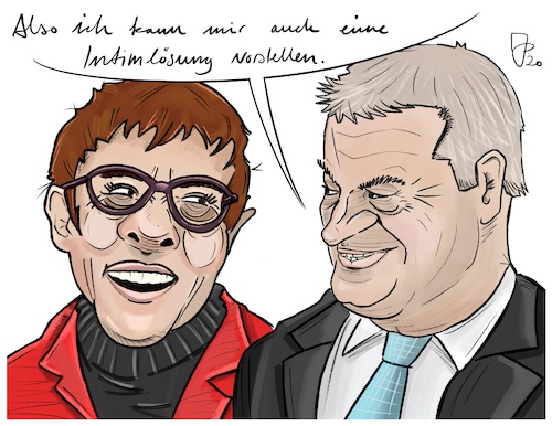 Cartoon: Intimlösung (medium) by Justen tagged kanzlerkandidatur,parteivorsitz,akk,annegret,kramp,karrenbauer,horst,seehofer,cdu,csu,teamlösung,kanzlerkandidatur,parteivorsitz,akk,annegret,kramp,karrenbauer,horst,seehofer,cdu,csu,teamlösung