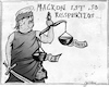 Cartoon: Mit zweierlei Maß gemessen. BW (small) by Justen tagged trump,macron,nato,justitia,gerechtigkeit,politik,außenpolitik