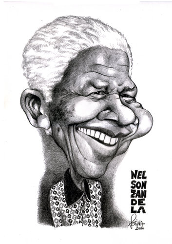 Cartoon: Nelson Mandela (medium) by Szena tagged süd,afrika,apartheid,nelson,mandela,caricatur