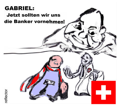 Cartoon: Steuerflucht (medium) by reflector tagged steuerflucht,steuerparadiese,schweizerkonten
