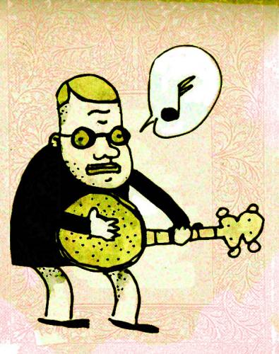 Cartoon: folkie (medium) by monopolymouse tagged banjo,music,folk