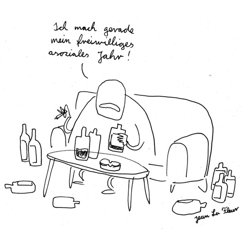 Cartoon: Tolle Zeit (medium) by Its Jean bitch tagged arbeiten,saufen,party,asozial,arbeitslos