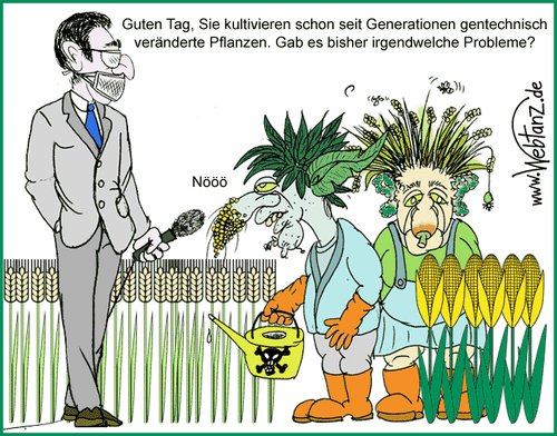 Cartoon: Auswirkungen der Gentechnik (medium) by Webtanz tagged gentechnik,monsanto,genforschung,genmais