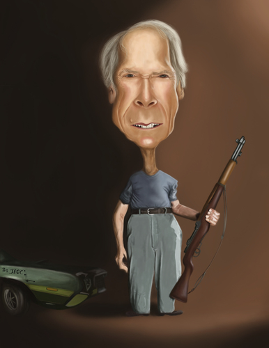 Cartoon: Clint Eastwood (medium) by jaime ortega tagged clint,eastwood