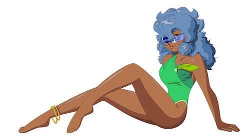 Cartoon: Retro Girl Melyona Summer 001 (medium) by BDTXIII tagged retrogirlmelyona