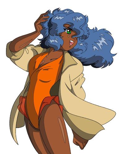 Cartoon: Retro Girl Melyona Summer 001 (medium) by BDTXIII tagged retrogirlmelyona