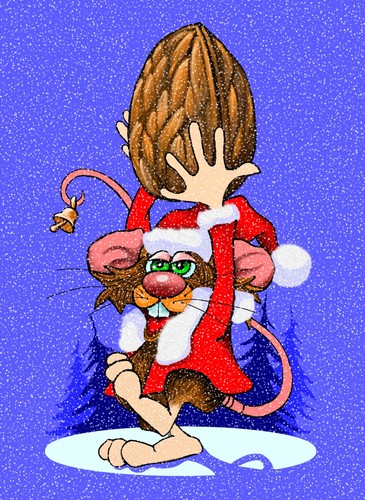 Cartoon: Frohe Weihnacht (medium) by petwall tagged weihnacht,nuss,schnee,maus