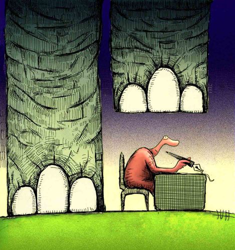 Cartoon: Under Pressure (medium) by Mohsen Zarifian tagged journalist,elephent,freedom,writer,pressure,democracy