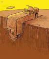 Cartoon: righteous negotiation! (small) by Mohsen Zarifian tagged negotiation righteous fair talking falling tailspin prolapse plunge down yellow desert elapse