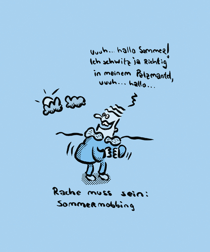 Cartoon: Sommermobbing (medium) by Ludwig tagged summer,sommer,2012,hitze,regen,wetter,verregnet,ferien,urlaub,kälte,vorhersage