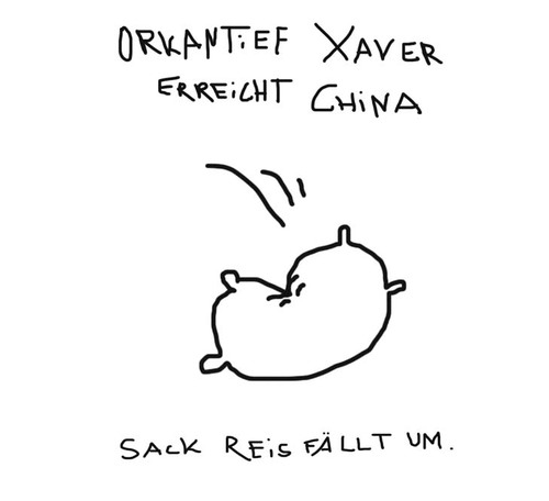 Cartoon: XAVER erreicht China (medium) by Ludwig tagged xaver,orkantief,wetter,sturm,unwetter