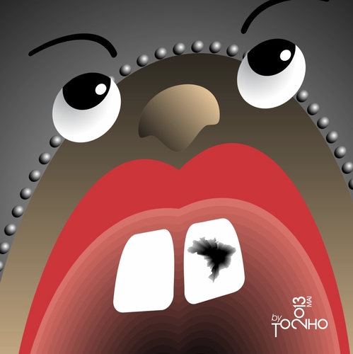 Cartoon: Brazil show the your caries (medium) by Tonho tagged brazil,tooth,caries