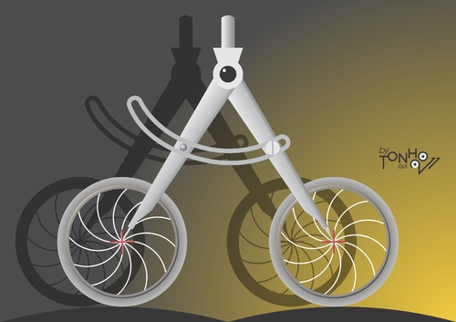 Cartoon: Cycling at night (medium) by Tonho tagged night,cycling,bicycle,bike