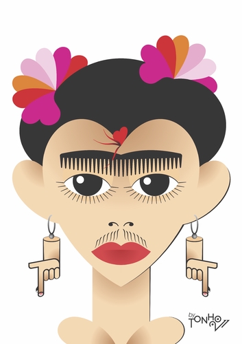 Cartoon: Frida Kahlo (medium) by Tonho tagged kahlo