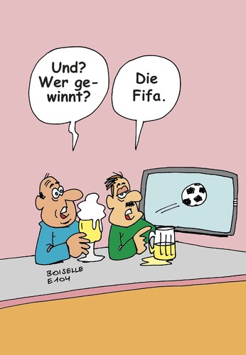 Cartoon: Fifa (medium) by Boiselle tagged steffen,boiselle,fussball,ball,männer,kneipe,stammkneipe,bar,bier,tv,fernseher,fussballspiel,spiel,fussballmannschaf,mannschaft,team,fifa,gewinn,fussball,ball,männer,kneipe,stammkneipe,bar,bier,tv,fernseher,fussballspiel,spiel,fussballmannschaf,mannschaft,team,fifa,gewinn