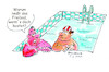 Cartoon: Freibad (small) by Boiselle tagged steffen,boiselle,lustig,witzig,humor,freibad,männer,wasser,schwimmbad,schwimmen,tauchen,badekappe,beckenrand,schwimmbadleiter