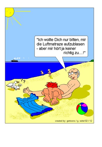 Cartoon: Sylt Strandleben gertoons (medium) by gert montana tagged strand,sylt,fkk,strandleben,strandgespräch,gertoons