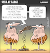 Cartoon: Still at large 92 (small) by bindslev tagged date,dates,dating,etiquette,etiquettes,boyfriend,boyfriends,girlfriend,girlfriends,courtship,ritual,rituals,courtships,old,fashioned,out,of,cavemen,caveman,prehistoric,love,sex,life