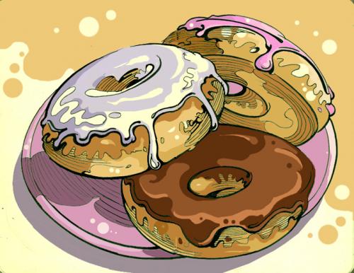 Cartoon: donuts (medium) by rudat tagged donut,pastry,breakfast