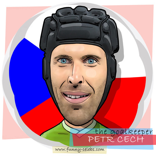 Cartoon: Pert Cech (medium) by funny-celebs tagged petrcech,goalkeper,sport,football,soccer,goal,czechrepublic,arsenal,chelsea