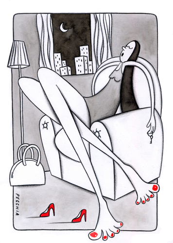 Cartoon: Woman Shoes (medium) by Pecchia tagged pecchia,humour,cartoon