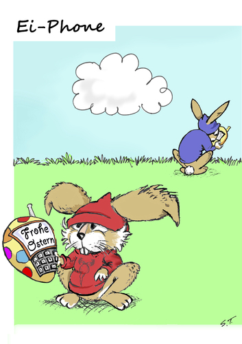 Cartoon: Ei-Phone (medium) by Simpleton tagged ostern,osterhase,ostergrüße,iphone