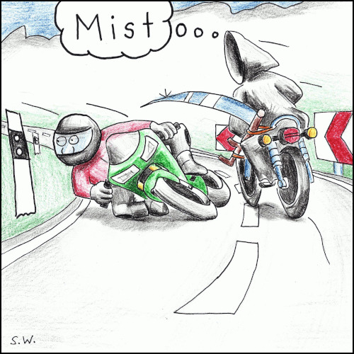 Cartoon: Kawasaki Ninja (medium) by Storch tagged motorrad,knieschleifen,heizen,tod,sense,kurve