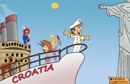 Cartoon: Croatia is going to Brasil. (medium) by emir cartoons tagged croatia,brasil,2014,emir,cartoons,caricature,football