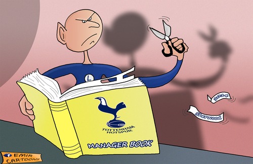 Cartoon: Tottenham sacked Sherwood. (medium) by emir cartoons tagged tottenham,sherwood,manager,emir,cartoon,football,caricature