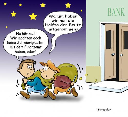 Cartoon: bankraum (medium) by schuppi tagged steuer,bankraub,bank,diebstahl,finanzamt,wirtschaft,finanzen,steuer,bankraub,geld,bank,diebstahl,finanzamt,wirtschaft,finanzen,räuber,verbrechen,diebe,ausrauben,bankraum,überfall,schwierigkeiten,beute,gewinn,hälfte