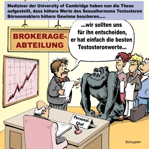 Cartoon: testosteron (medium) by schuppi tagged testosteron,affe,auswahl,anstellung,bewerbung,aktien,börse,wirtschaft,geld,business,vermögen,testosteron,werte,männlichkeit,abteilung,sexualhormon,hormone,börsenmakler,gewinne,vorteile,affe,gorilla,personalabteilung,vorstellungsgespräch,vorstellung,auswahl,anstellung,bewerbung,aktien,börse,wirtschaft,geld,vermögen