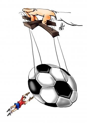 Cartoon: without words (medium) by Nikola Otas tagged football