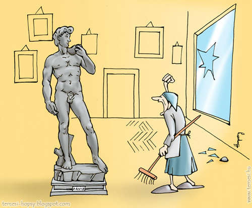 Cartoon: David (medium) by hopsy tagged david,michelangelo,sculpture,renaissance