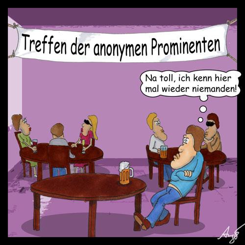 Cartoon: Anonyme Prominente (medium) by Anjo tagged prominente,anonym,stammtisch