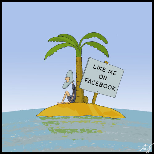 Cartoon: Inselwitz (medium) by Anjo tagged insel,facebook,einsam,meer,ozean,rettung,insel,facebook,einsam,meer,ozean,rettung