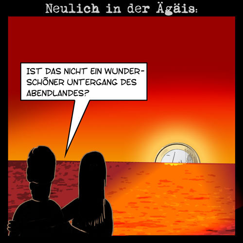 Cartoon: Untergang des Abendlandes (medium) by Anjo tagged euro,untergang,abendland,krise