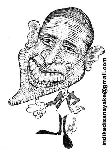 Cartoon: barack obama (medium) by indika dissanayake tagged barack,obama