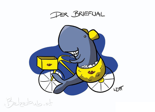 Cartoon: Der Briefwal (medium) by Belzebub tagged briefwal,briefwahl,wortwitz,wahl,wal,brief