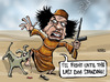 Cartoon: Gaddafi calls media dogs (small) by Satish Acharya tagged gaddafi libya foreign media arab world