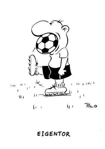 Cartoon: Eigentor (medium) by POLO tagged fussball,soccer,fussball,fußball,eigentor,sport