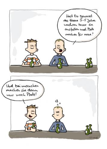 Cartoon: Echt haarig ... (medium) by gallion tagged gallion,haare,comicstrip,handschuhfisch,comictagebuch,bier,unterhaltung