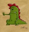 Cartoon: einfach nur drache ... (small) by gallion tagged gallion,drache,scribble,cartoon,echse